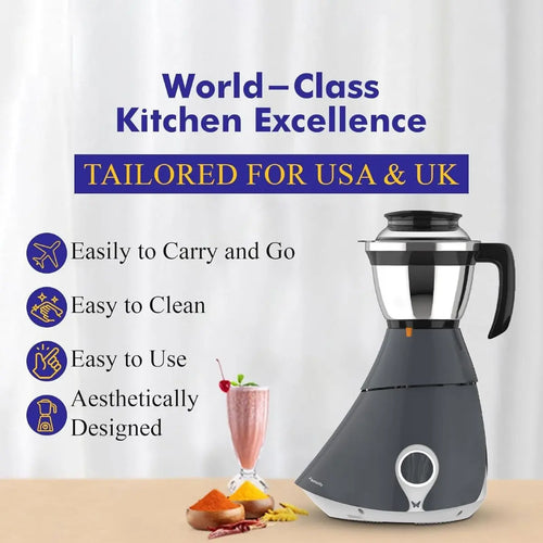 Butterfly Matchless Mixer Grinder 4J, 110 V, Grey, 550 Watts