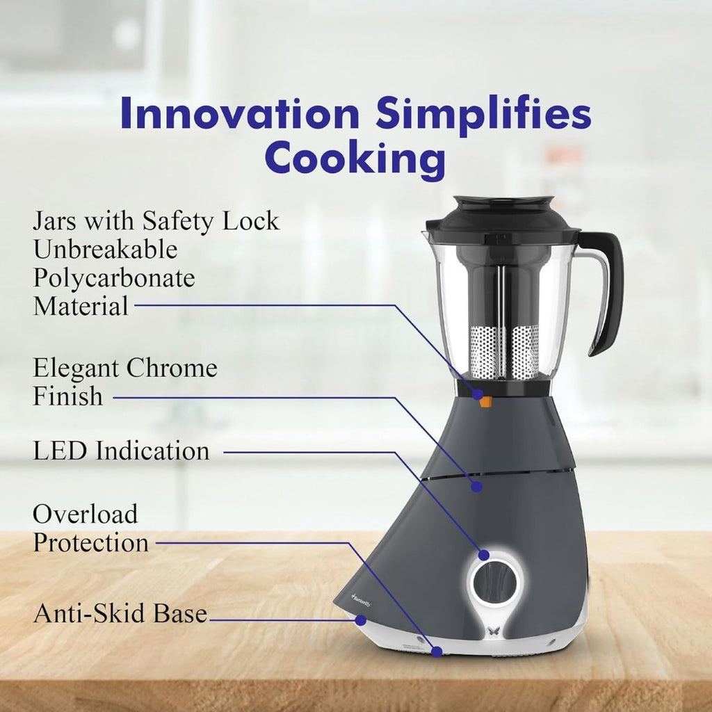 Butterfly Matchless Mixer Grinder 4J, 110 V, Grey, 550 Watts