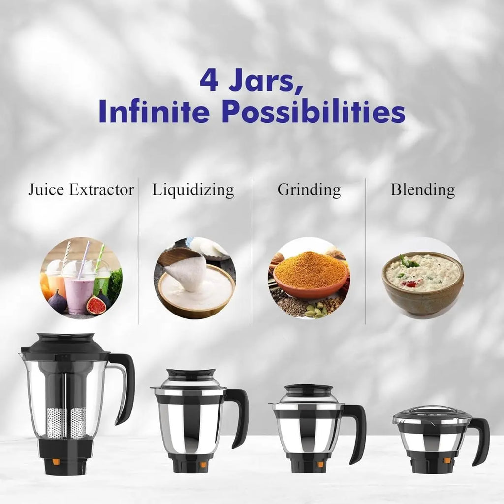 Butterfly Matchless Mixer Grinder 4J, 110 V, Grey, 550 Watts