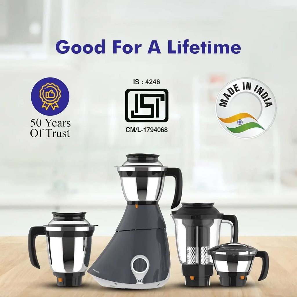 Butterfly Matchless Mixer Grinder 4J, 110 V, Grey, 550 Watts