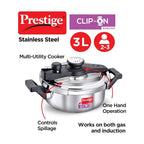 Prestige Clip-On Mini Svachh Stainless Steel Pressure Cooker 3L