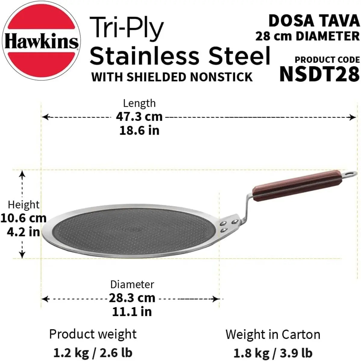 Hawkins Honeycomb Paratha Tawa 28cm