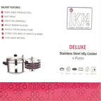 IKM Stainless Steel Idly Cooker with 4 plates
