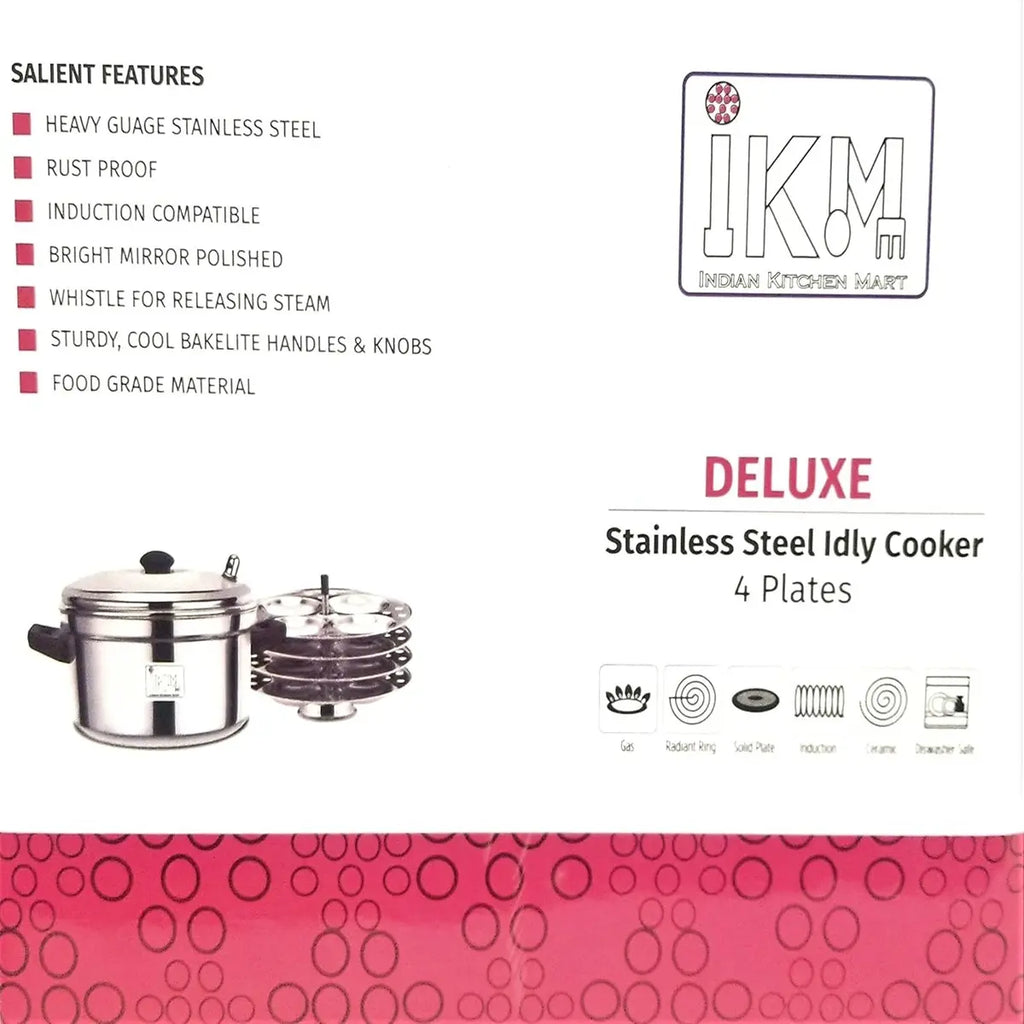 IKM Stainless Steel Idli Cooker with 4 plates