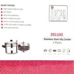 IKM Stainless Steel Idli Cooker with 4 plates