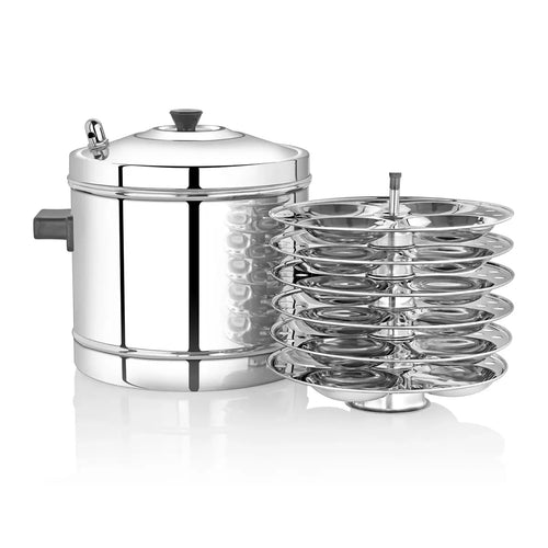 Premier 6 Plates Stainless Steel Induction & Standard Idli Maker - 6 Plates | 24 Idlis