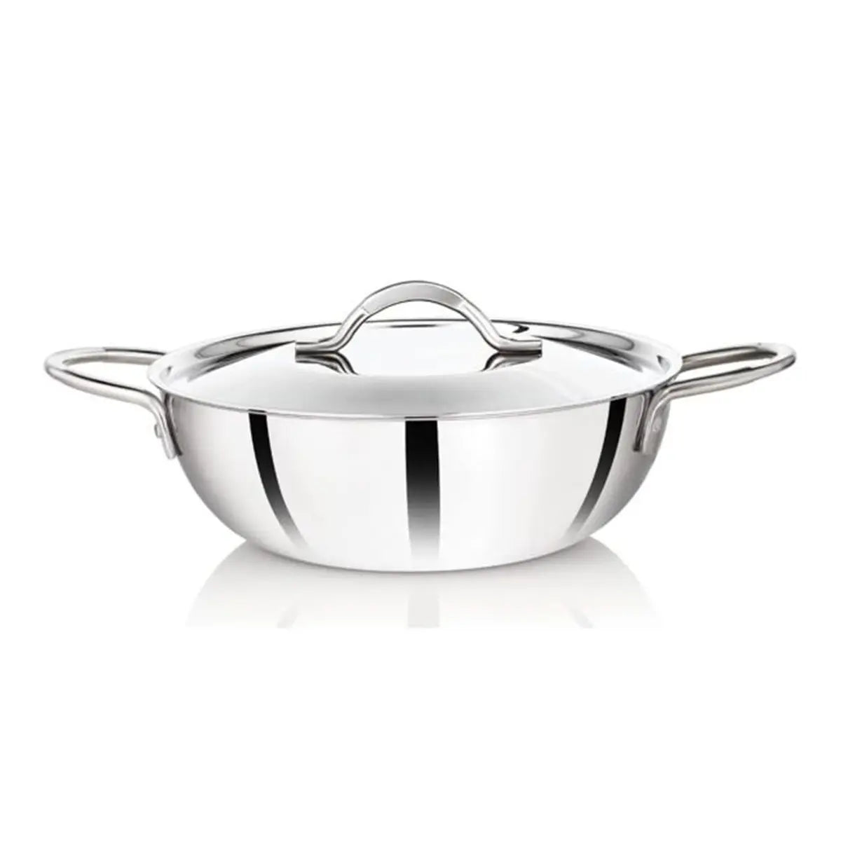 Premier Elite Stainless Steel Triply Kadai with Lid 20CM