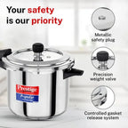 Prestige Popular Stainless Steel Pressure Cooker with Spillage Control Lid 5L