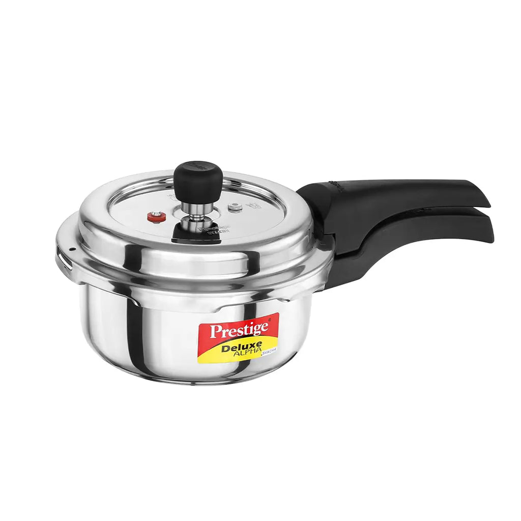 Prestige Stainless Steel Pressure Cooker - 2 Litre | Deluxe Alpha Svachh Outer Lid