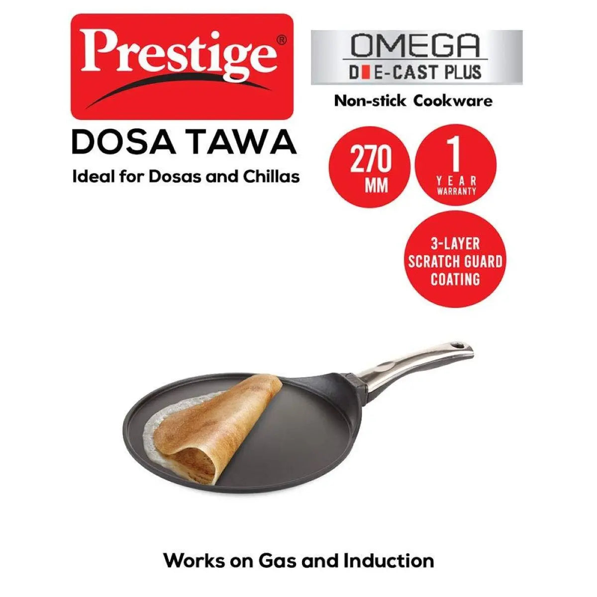 Prestige Omega Die-Cast Dosa Tawa 27cm