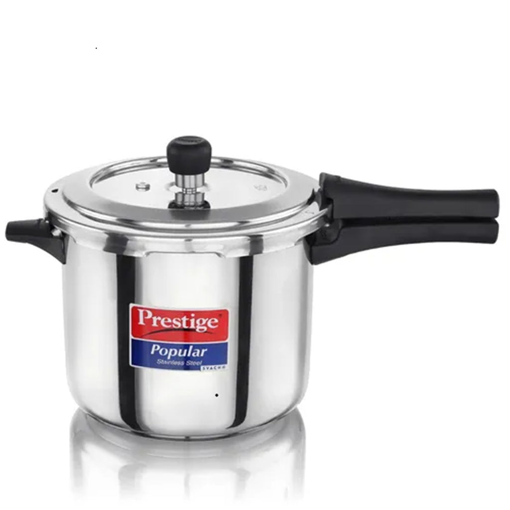 Prestige Popular Stainless Steel Pressure Cooker with Spillage Control Lid 5L