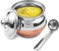 Copper Coated Stainless Steel Ghee Pot Medium with Spoon