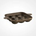Shrinica Cast Iron Square Paniyaram Pan 9 Kuzhi 18.5 Cm